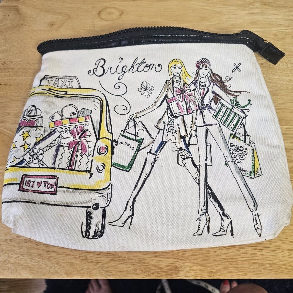 Brighton  City Scene Friends Insulated Cosmetic Makeup Bag Zipper Travel Pouch